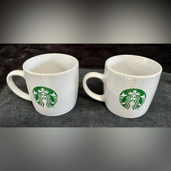 Starbucks Mermaid Logo Green 7.8 fl oz Espresso Mugs Cups Lot of 2 - Picture 1 of 9